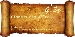 Glazius Szalárd névjegykártya